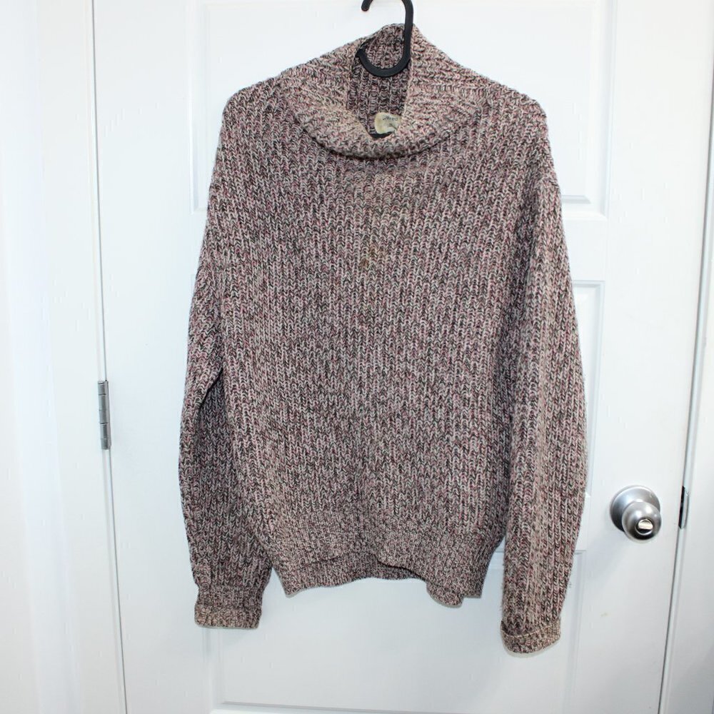 Aritzia Wilfred Cowl Neck Sweater XXS Variegated Cable Knit 100% Merino Wool
